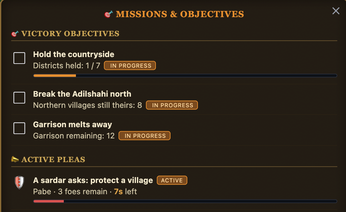 Missions & Objectives